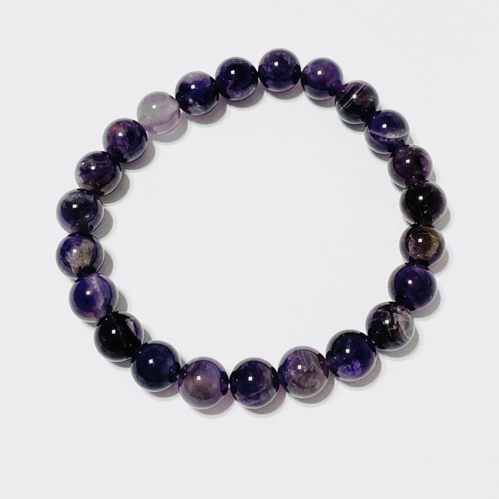 Natural Stone Amethyst Crystal Healing Bracelets 8mm